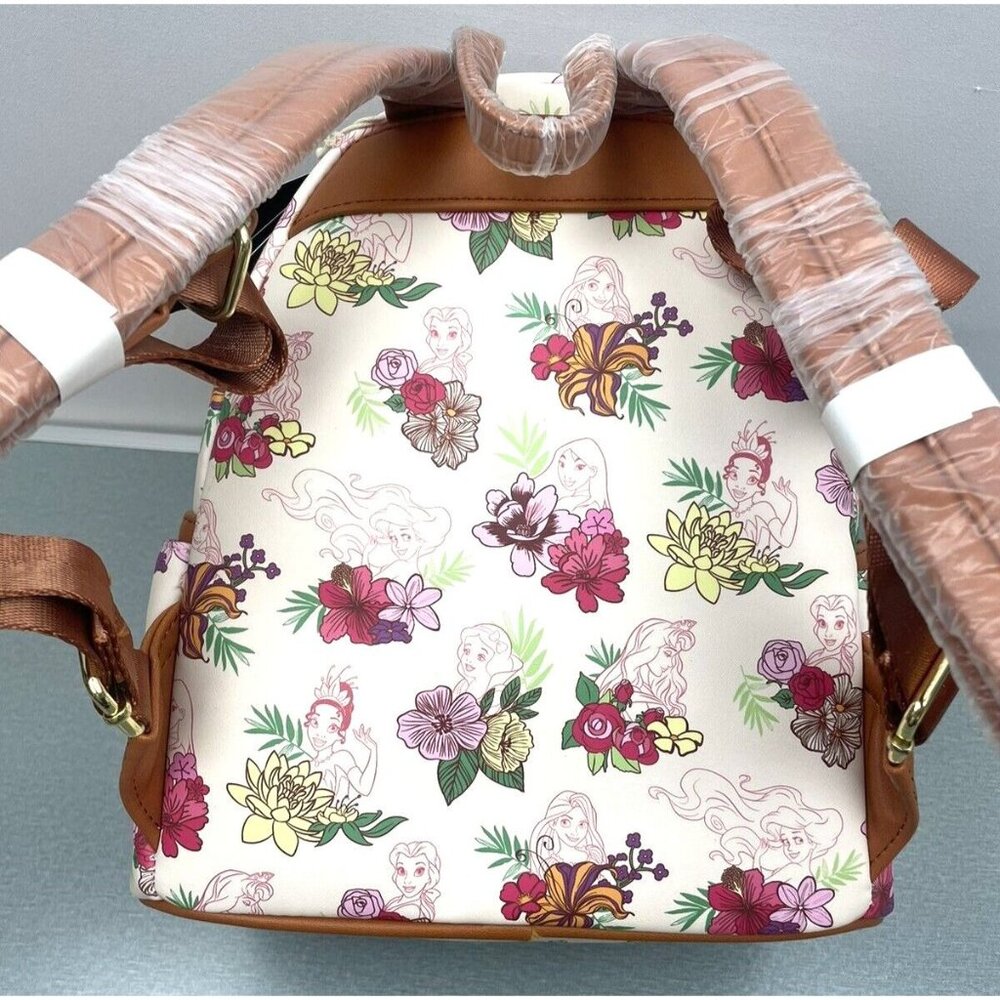 LOUNGEFLY DISNEY PRINCESS FLOWERS MINI BACKPACK - Picture 3 of 15